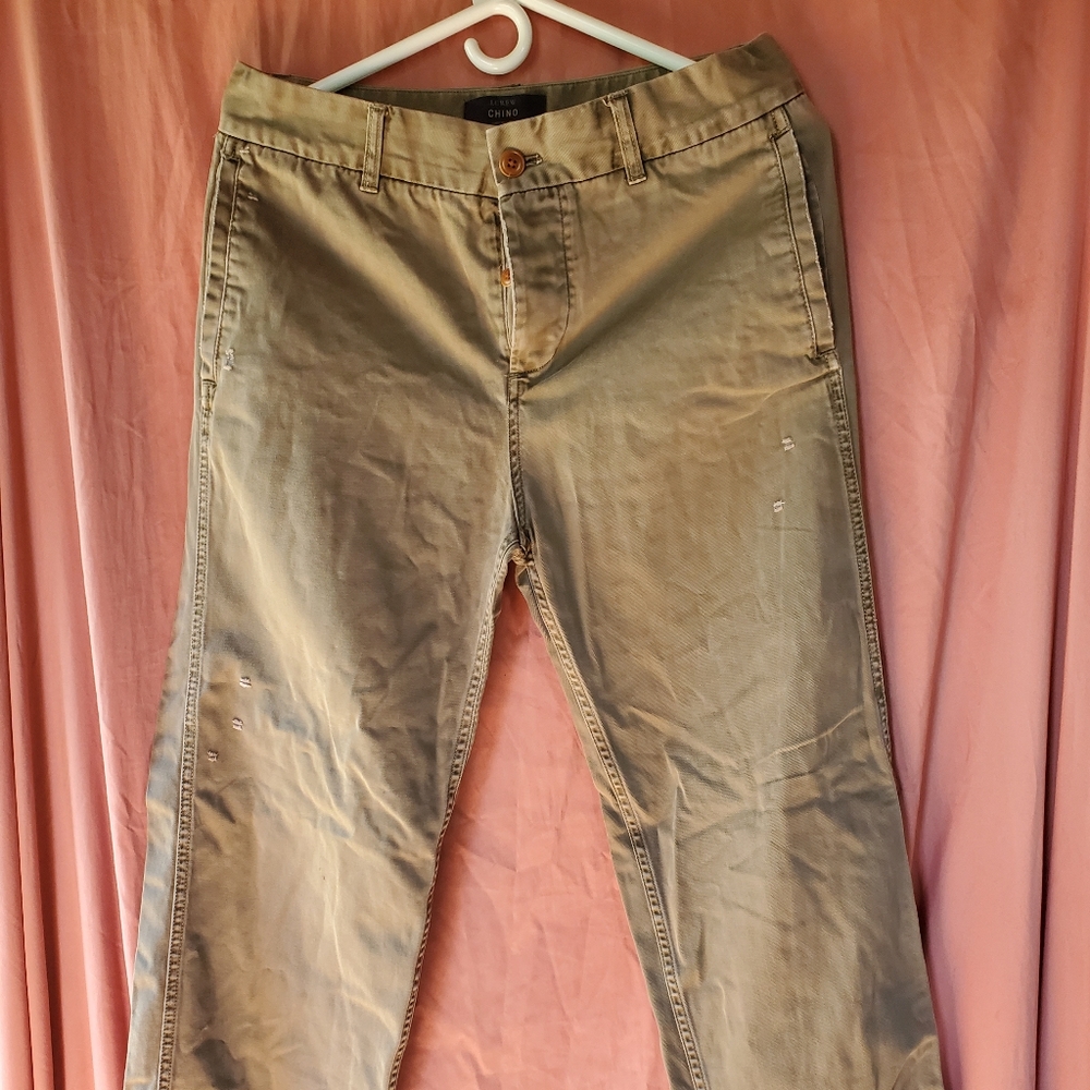 J. Crew SZ 4 Chino Pants Kahki Green